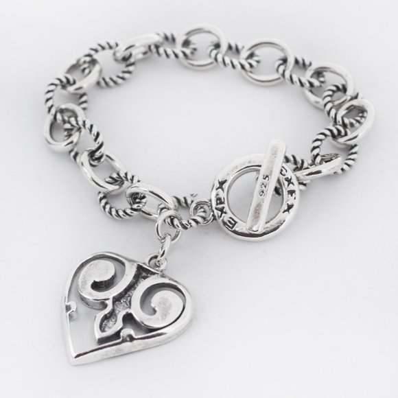 EXEX Claudia Agudelo 925 Silver Heart Charm Toggle bracelet - Picture 2 of 4